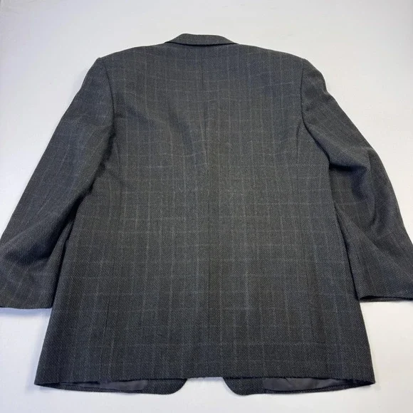 Canali Suit Jacket Mens 54 Gray Check Wool Cashmere Tweed Sport Coat Made Italy